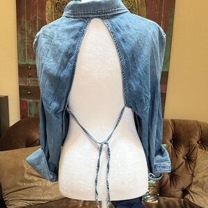 Zara Open Back Denim Shirt